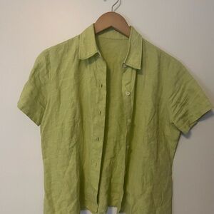 Short Sleeve linen Button-Up